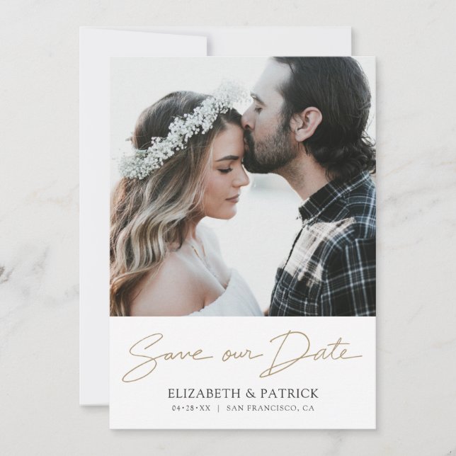Maßgeschneiderte Hochzeitsvorlage Save the Date mi (Vorderseite)