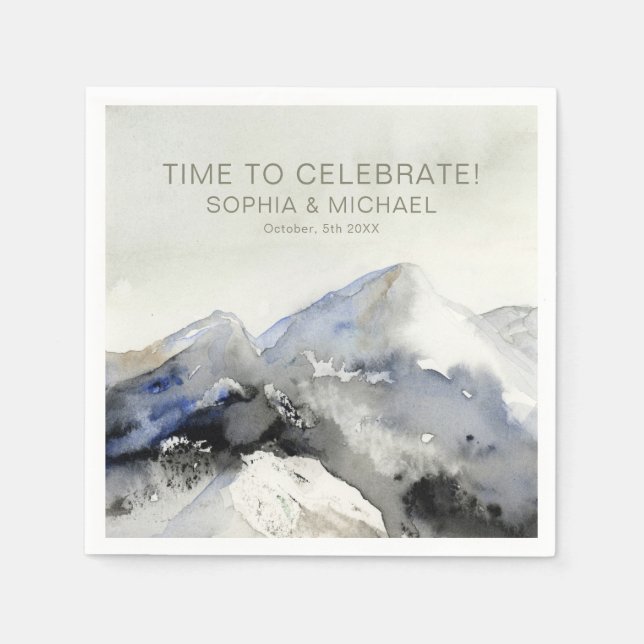 Maßgeschneiderte Hochzeitvorlagen Wasserfarbengebi Serviette (Vorderseite)