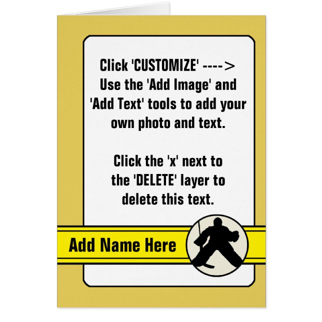 Maßgeschneiderte Hockey Goalie Trading Card (Vorne)