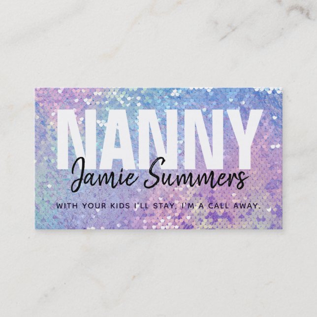 Maßgeschneiderte Holographic Nanny Business Cards Visitenkarte (Vorderseite)