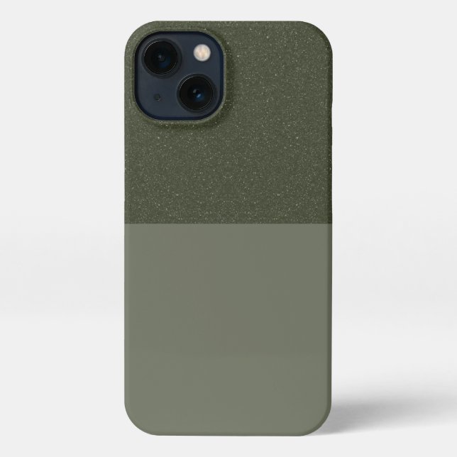 Maßgeschneiderte horizontale Aufteilung Moss Green iPhone Hülle (Rückseite)
