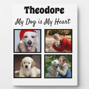 Maßgeschneiderte Hundehalterung - mit vier Fotos Fotoplatte