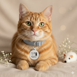 Maßgeschneiderte Hundekatze   Ich habe meine Mama  Haustiermarke