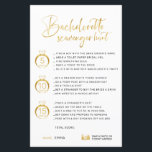Maßgeschneiderte Imitate Gold Bachelorette Scaveng<br><div class="desc">Schönes,  anpassbares Bachelorette Scavenger Jagdspiel! Sie können es mit Ihren Spielen,  den Punkten und dem Namen der Braut personalisieren.</div>