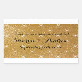 Maßgeschneiderte Imitate Gold Glitzer funkelnd Hoc Rechteckiger Aufkleber