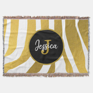 Maßgeschneiderte Imitate Gold Zebra Print Stripes  Decke