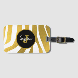 Maßgeschneiderte Imitate Gold Zebra Print Stripes Gepäckanhänger