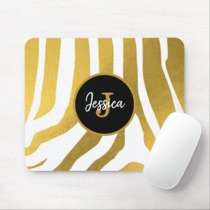 Maßgeschneiderte Imitate Gold Zebra Print Stripes  Mousepad