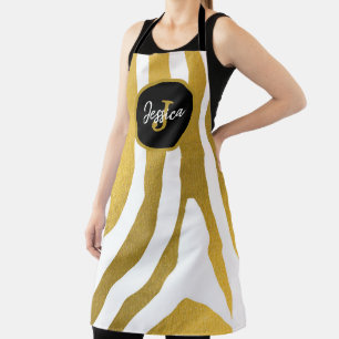 Maßgeschneiderte Imitate Gold Zebra Print Stripes Schürze