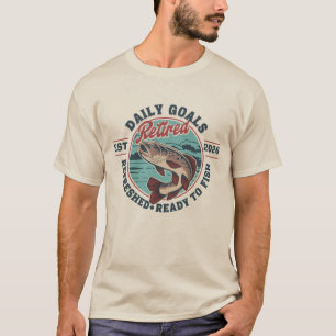 Maßgeschneiderte Jahresrente Funny Fishing T-Shirt