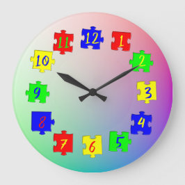 Maßgeschneiderte Jigsaw-Stücke, Zahlen Kid-Fotos Große Wanduhr