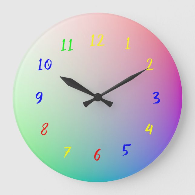 Maßgeschneiderte Jigsaw-Stücke, Zahlen Kid-Fotos Große Wanduhr (Vorderseite)