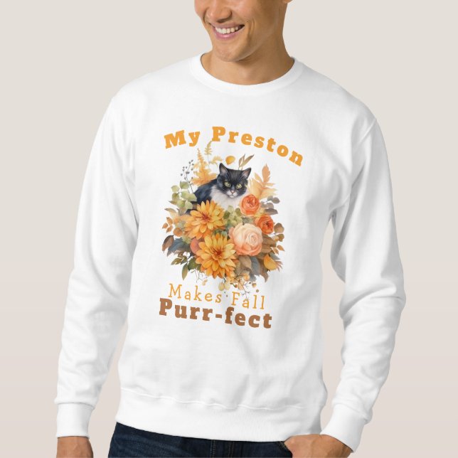 Maßgeschneiderte Katzenkatze für den puren Herbst  Sweatshirt (Vorderseite)