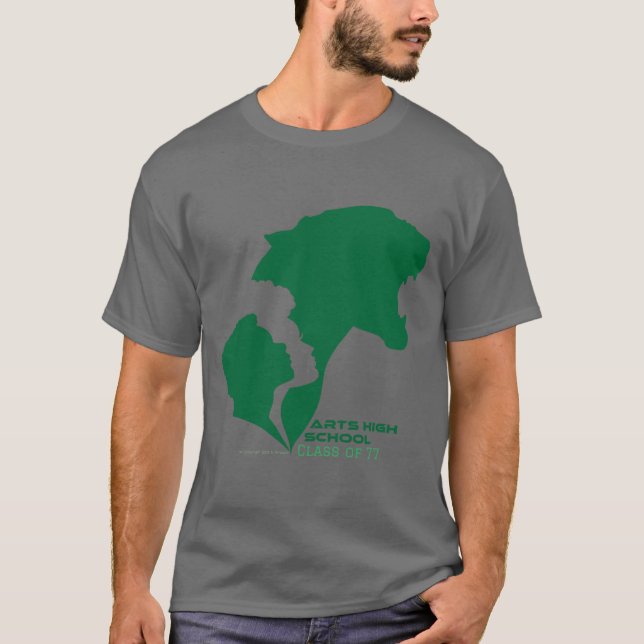 Maßgeschneiderte Kunsthandwerker Grüne Silhouetten T-Shirt (Vorderseite)