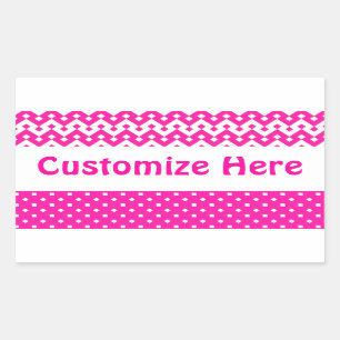Maßgeschneiderte Labels, Candy Pink Geometric Patt Rechteckiger Aufkleber