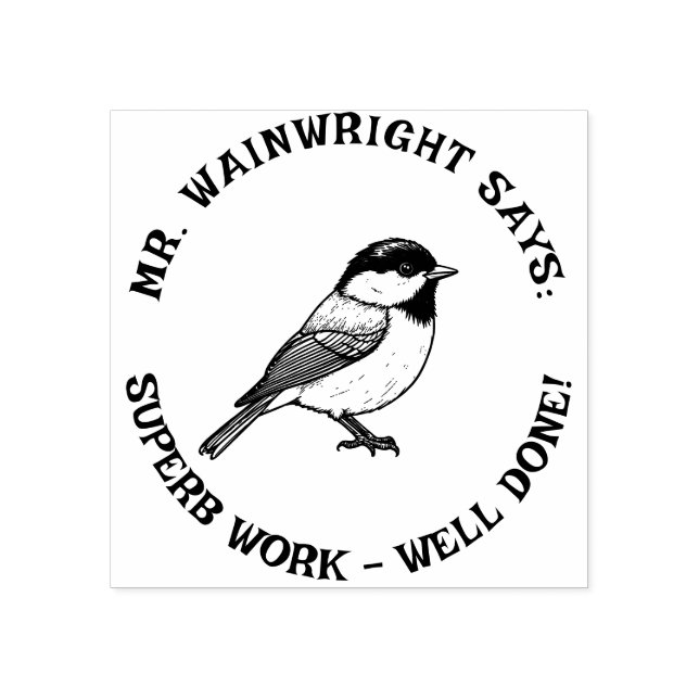 Maßgeschneiderte Lehrer Chickadee Briefmarke Niedl Gummistempel (Prägung)