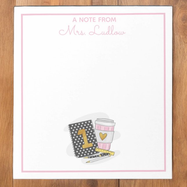 Maßgeschneiderte Lehrerbewertung Schwarz Notizblock (Von Creator hochgeladen)