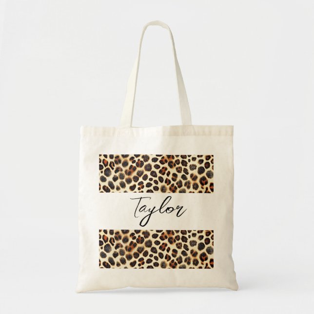 Maßgeschneiderte Leopard-Drucktasche Tragetasche (Vorne)
