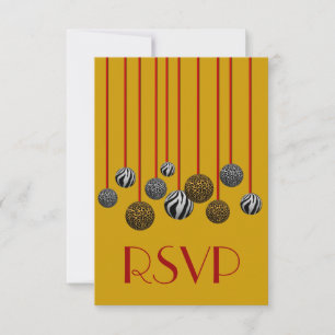 Maßgeschneiderte Leopard- und Zebra-Ornamente RSVP Karte