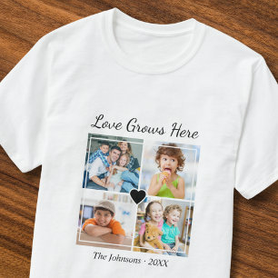 Maßgeschneiderte Liebe für 4 Fotos Familienname wi T-Shirt