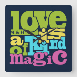 Maßgeschneiderte Liebe Mono-Wanduhr Quadratische Wanduhr