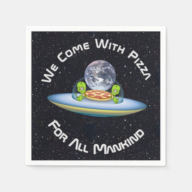 Maßgeschneiderte Lieferung von UFO Pizza Serviette (Vorderseite)