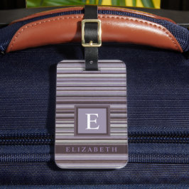 Maßgeschneiderte Lila-blaugraubraune Farblinien Gepäckanhänger