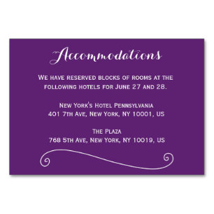 Maßgeschneiderte Lila Hochzeitskarten Tischnummer