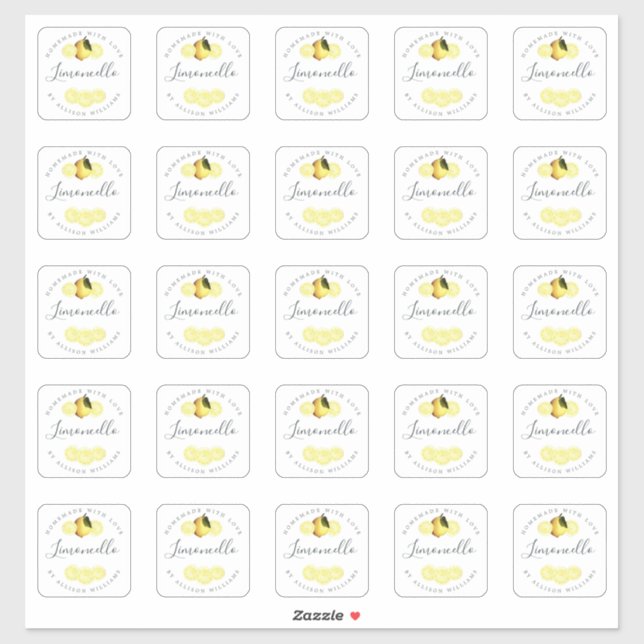 Maßgeschneiderte Limoncello Label 2 INCH Aufkleber (Blatt)