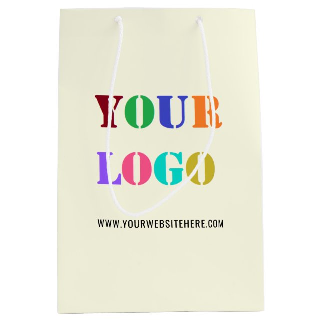 Maßgeschneiderte Logo- oder Foto-Werbeverpackung Mittlere Geschenktüte (Vorderseite)