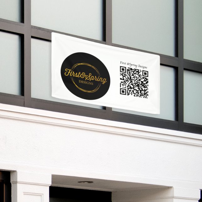 Maßgeschneiderte Logo- und QR-Code für Veranstaltu Banner (Äußeres Gebäude)