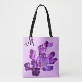 Maßgeschneiderte M monogramm violette Blüten boho 