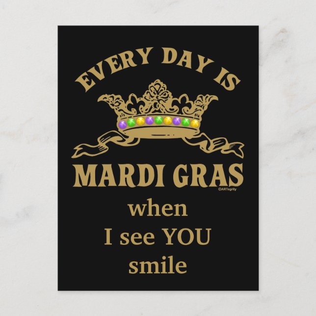 Maßgeschneiderte Mardi Gras Postkarte (Vorderseite)