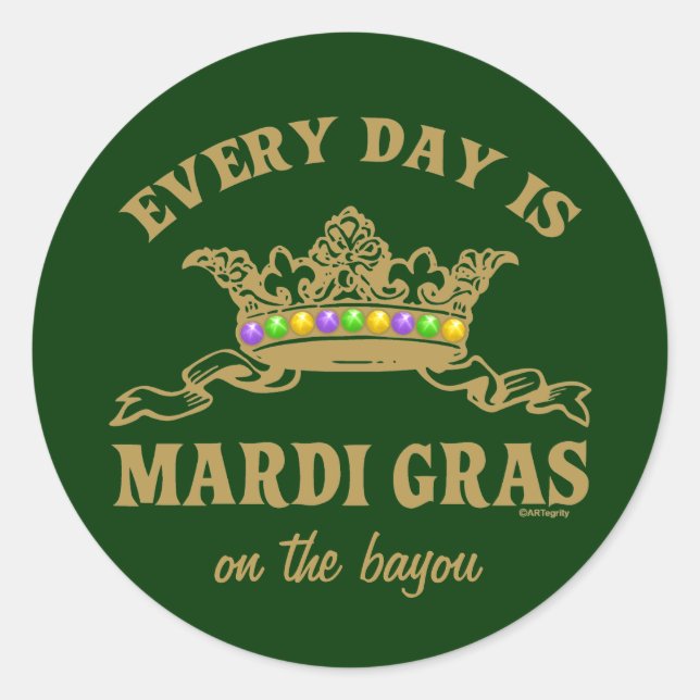 Maßgeschneiderte Mardi Gras Runder Aufkleber (Vorderseite)