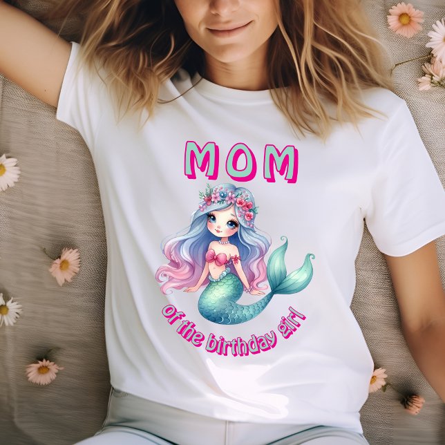 Maßgeschneiderte Meerjungfrau Minze Mama Geburtsta T-Shirt (Von Creator hochgeladen)