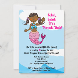 Maßgeschneiderte Mermaid Geburtstagsdesign Dunkle Einladung