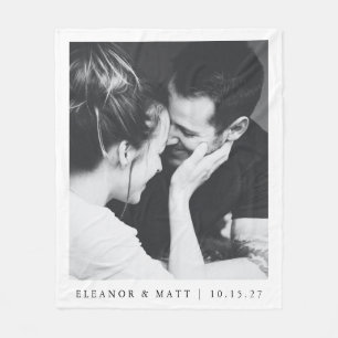 Maßgeschneiderte Minimalistische Schwarz-weiße Paa Fleecedecke