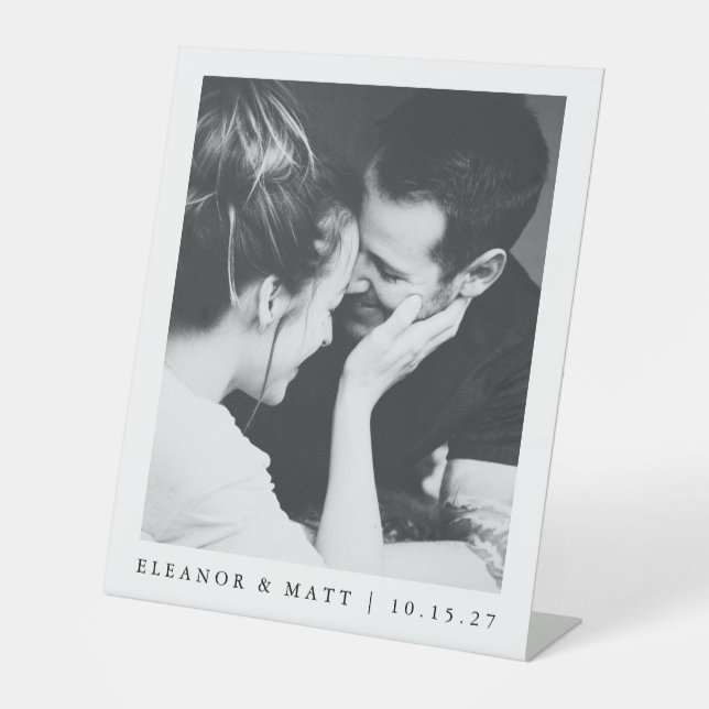 Maßgeschneiderte Minimalistische Schwarz-weiße Paa Sockelschild (Vorderseite)