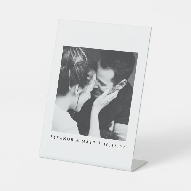 Maßgeschneiderte Minimalistische Schwarz-weiße Paa Sockelschild (Vorderseite)