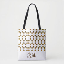 Maßgeschneiderte Mit Monogramm Golden Dots Tote Ta