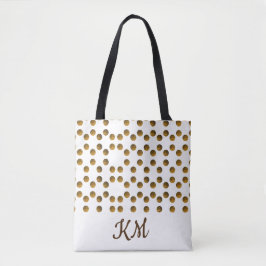 Maßgeschneiderte Mit Monogramm Golden Dots Tote Ta
