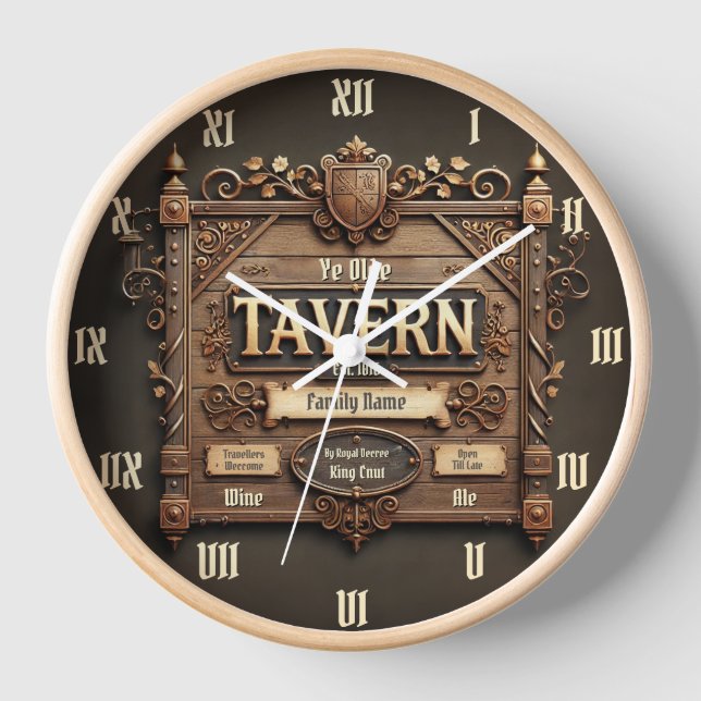 Maßgeschneiderte mittelalterliche Wandleuchte Uhr (Vorderseite)