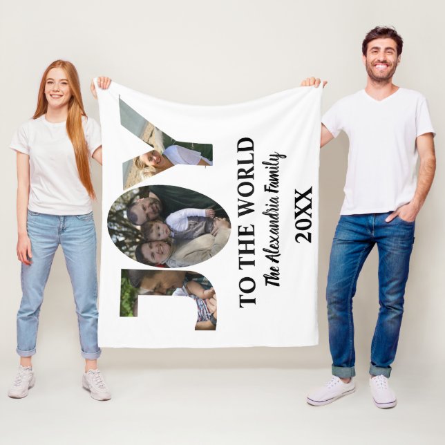 Maßgeschneiderte moderne 3-Foto-Collage Freude an  Fleecedecke (Beispiel)