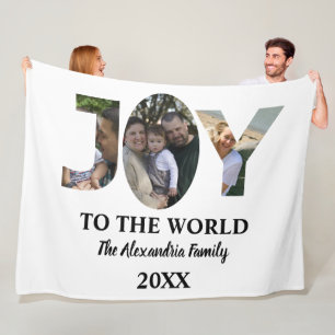 Maßgeschneiderte moderne 3-Foto-Collage Freude an Fleecedecke