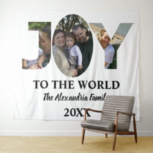 Maßgeschneiderte moderne 3-Foto-Collage Freude an  Wandteppich