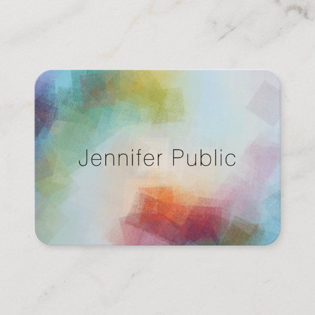 Maßgeschneiderte moderne Abstrakte Kunst Elegante  Visitenkarte (Vorderseite)