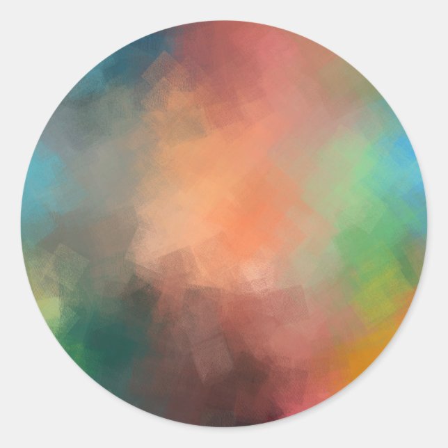 Maßgeschneiderte moderne Abstrakte Kunst Elegantes Runder Aufkleber (Vorderseite)