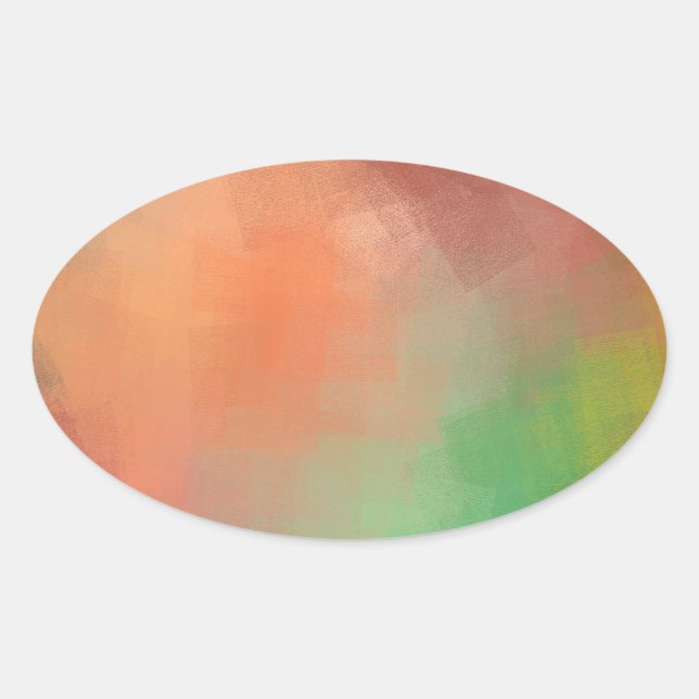 Maßgeschneiderte moderne Abstrakte Kunstlehre Ovaler Aufkleber (Vorderseite)