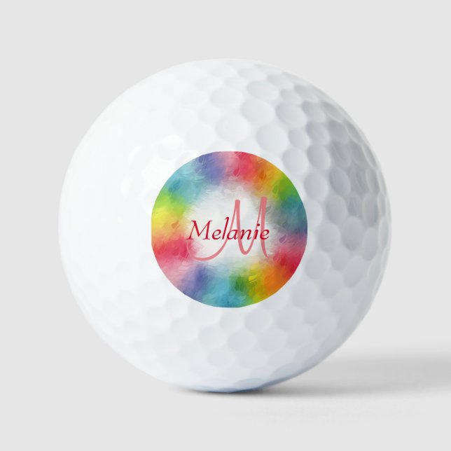 Maßgeschneiderte, moderne, Abstrakte Monogramm-Vor Golfball (Vorderseite)