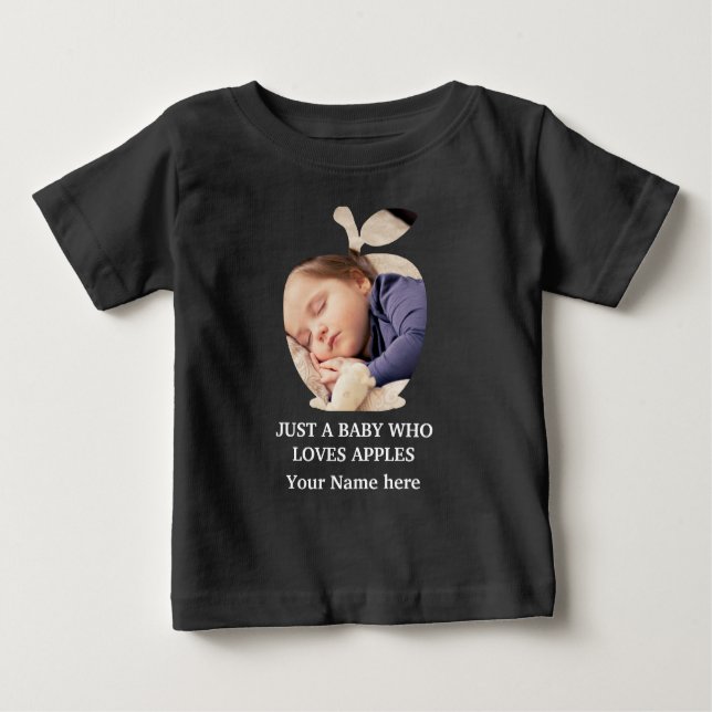 Maßgeschneiderte, moderne Apfelfruchtfoto-Vorlage Baby T-shirt (Vorderseite)